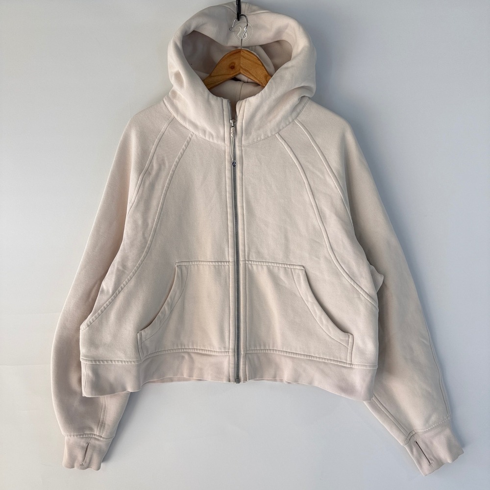 Lululemon Scuba Oversized Full Zip Hoodie Women XL/XXL Ivory W3EOZS